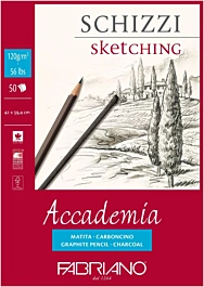 Blok Accademia Fabriano Węgiel drzewny 120g/m² 42x59,4cm