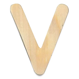 SUPER OFERTA **60%** Letra V en Madera sin Barnizar Stamperia