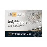 Bloc encolado a 4 lados 20 hojas grano grueso blanco natural Waterford St Cuthberts Mill 41x31cm