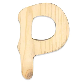 SUPER OFERTA **60%** Letra P en Madera sin Barnizar Stamperia 7cm