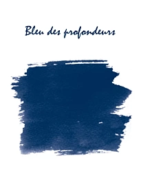 Metal box with 6 J.Herbin Profondeurs Blue ink cartridges 38mm