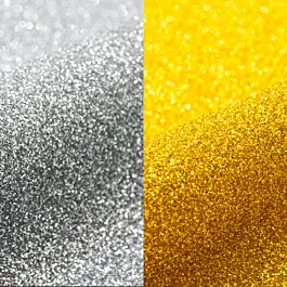 Set mit 2 Rollen thermotransferfähigem Vinyl in Gold und Silber mit Glitzer von Siser, 30 cm x 91 cm