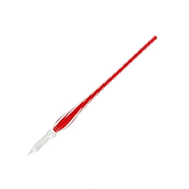 Carob red round glass feather J.Herbin 18,5cm