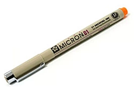 Sakura Pigma Micron Orange calibrated felt tip pen 01