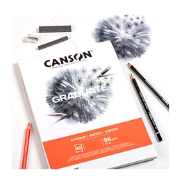 Schetsblok fijne korrel 40H Graduaat Canson A5 96g/m² schetsblok