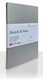 Lot de 2 carnets de croquis et notes gris Hahnemühle A6 125gr/m2