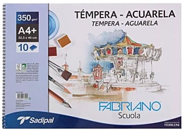 Fabriano Gouache and Watercolour Blok A4+ 350g/m².
