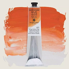 Cadmium red orange oil paint tube noun 615 Rive Gauche Sennelier 200ml