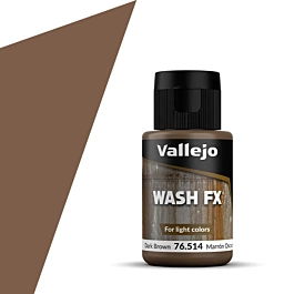 Farba do malowania modeli 514 Ciemny brązowy Wash FX Vallejo 35ml