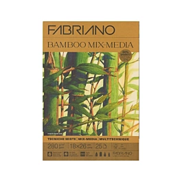 Fabriano Mixed Media geklebtes Block Bamboo 18x26cm 280g/m²