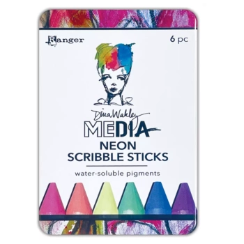 Ranger Dina Wakley Media Neon Scribble Sticks Watercolor Crayons Set