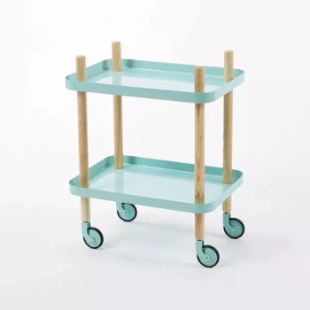 Craftelier Sky Blue Rolling Cart With 2 Shelves