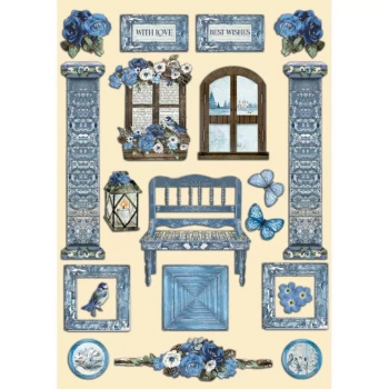 Stamperia Blue Land Coloured Wooden Die-Cuts A5