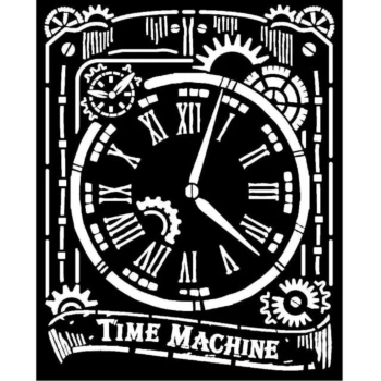 Plantilla de Stencil Clock Voyages Fantastiques Stamperia 20x25cm


