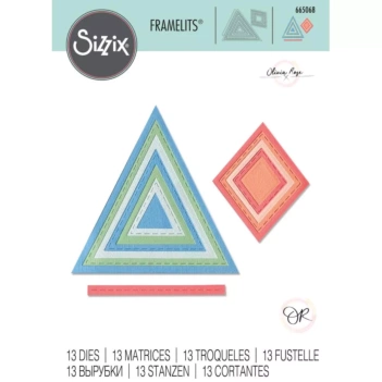 Troquel Thinlits Geo Stitched Frames para Sizzix 665089