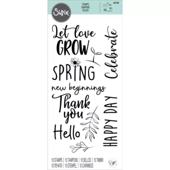 Conjunto de carimbos acrílicos New Beginnings Sizzix 665108