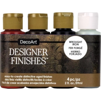 Zestaw 4 obrazów z kutego żelaza w designerskich wykończeniach DecoArt