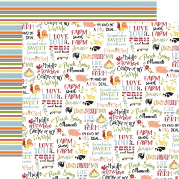 Carta Bella Farmhouse Living Papierbogen - Farm Girl Phrases 30x30cm
