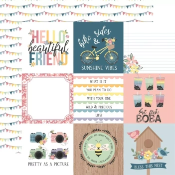 Echo Park New Day Paper 4x4" Journaling-kaarten 30x30cm