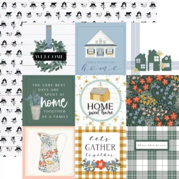 Papel 4"X4" Cartões de Diário Farmhouse Summer Carta Bella 30x30cm