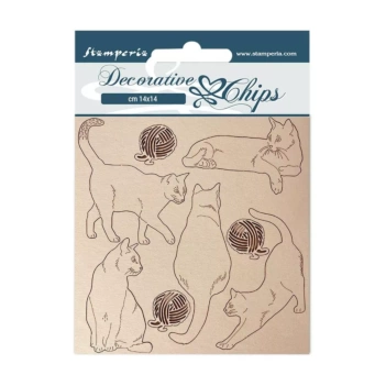 Gato de aglomerado com bolas de lã recortadas Provence Stamperia
