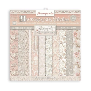 Kit de Scrapbooking Backgrounds You And Me Stamperia 20x20cm