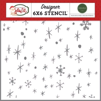 Stencil Zeer Vrolijke Sneeuwbrieven aan Santa Carta Bella