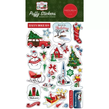 SUPER AANBIEDING **30%** Carta Bella White Christmas Puffy Stickers 