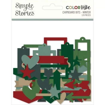 Simple Stories Snap Color Vibe Die-Cuts Chipboard Bits Winter 