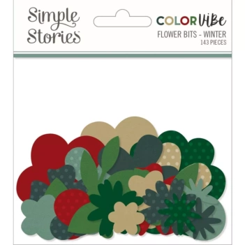 Simple Stories Snap Color Vibe Die-Cuts Flower Bits Winter 