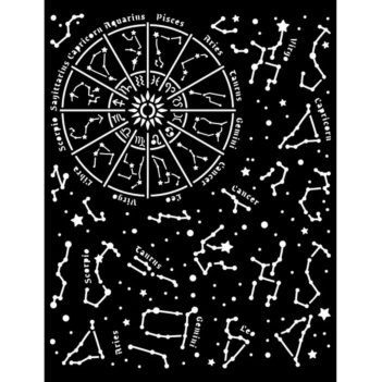 Plantilla de Stencil Constellation Cosmos Infinity Stamperia 20x25cm