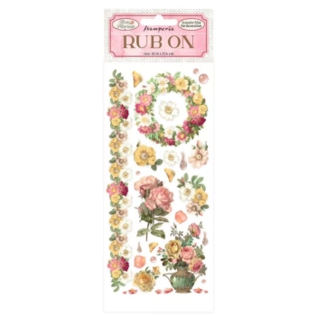 Rub-On Flowers & Garland Rose Parfum Stamperia