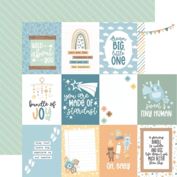 Papel 3"X4" Journaling Cards Our Baby Boy Echo Park 30x30cm