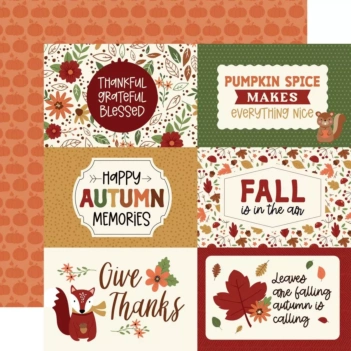 Echo Park I Love Fall Papier 6"x4" Journaling Cards 30x30cm