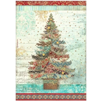 Papel de arroz Tree Christmas Greetings Stamperia 21x29cm