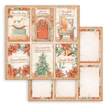 Papier 6 Karten All Around Christmas Stamperia 30x30cm