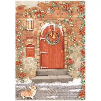 Rice paper Red Door All Around Christmas Stamperia 21x29cm