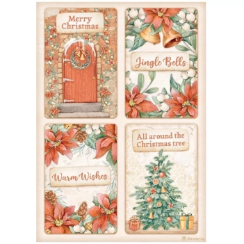 Reispapierkarten rund um Weihnachten Stamperia 21x29cm