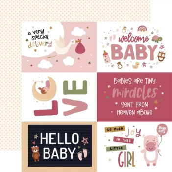 Cartões de registro em diário de papel 6"x4" Entrega especial Baby Girl Echo Park 30x30cm