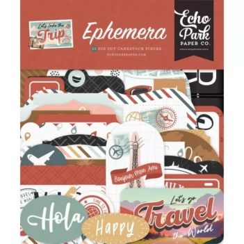 Die-Cuts Ephemera Let´s Take the Trip Echo Park 15x15cm