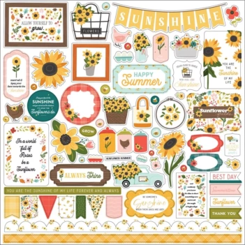 Papel Sunny Plaid Sunflower Summer Carta Bella 30x30cm