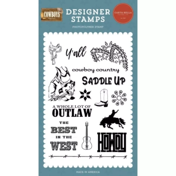 Stencil Horseshoe and Stars Cowboys Carta Bella