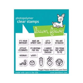 Transparenter Stempel „Veggie Happy Lawn Fawn“.