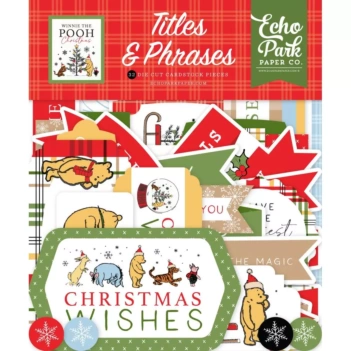 Die-cuts ephemera Frames & Tags Winnie The Pooh Christmas Echo Park