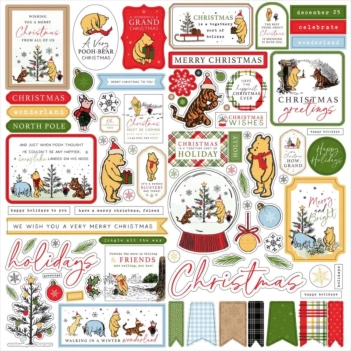 Cardstock stickers Winnie The Pooh Christmas Echo Park 30x30cm
