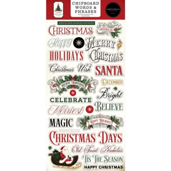 Die-cuts de chipboard A Vintage Christmas Carta Bella