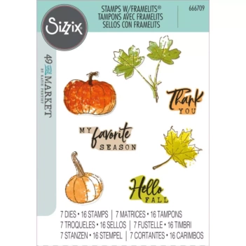 Set Sellos + Troquel Framelits Thankful Sentiments Sizzix
