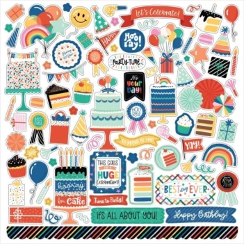Cardstock Stickers Elements Hip Hip Hooray Echo Park 30x30cm