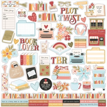 Cardstock Stickers Bookish Echo Park 30x30cm