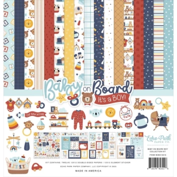 Kit de scrapbooking Baby on Board Boy Echo Park 30x30cm